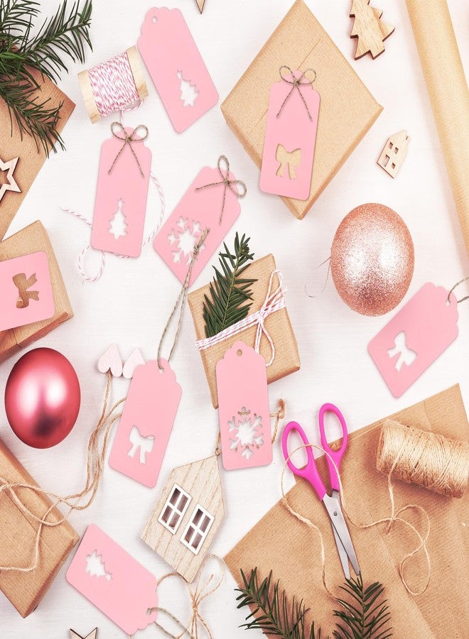 سيفانير مجموعة سيفانر من 120 قطعة من بطاقات هدايا عيد الحب الوردية مع خيط، مقاس 2.2 × 3.7 بوصة، بطاقات ورقية وردية اللون تحمل أسماء عيد الحب، ملصقات معلقة بكميات كبيرة مع فيونكة مجوفة، وزينة على شكل شجرة عيد الميلاد وندفة ثلج، مثالية لتغليف هدايا العطلات والأعمال اليدوية. - Image 5